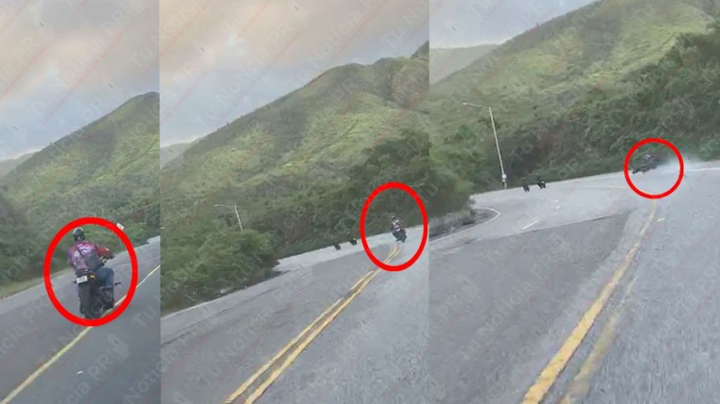  En video momento que motociclista &ldquo;a las Millas&rdquo; se cae de su motora en plena carretera 
