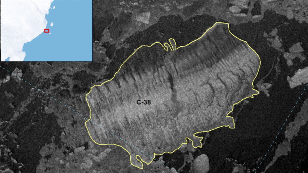 Imágenes satelitales muestran el colapso de una enorme plataforma de hielo en la Antártida ocurrida poco después registrarse temperaturas récord 