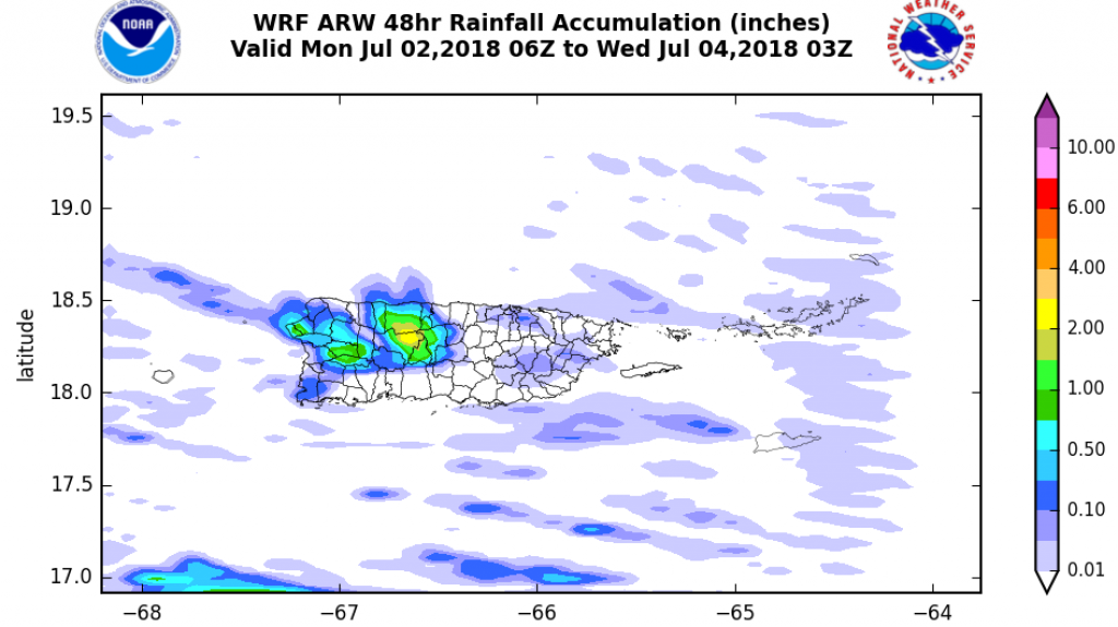  Ligero impulso de humedad, desde el sur, favorece la formaci&oacute;n de aguaceros 