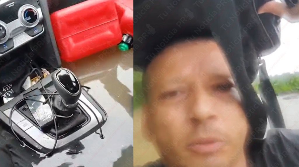 Publica video desde su auto luego que un golpe de agua se lo llevara en carretera de Hormigueros 