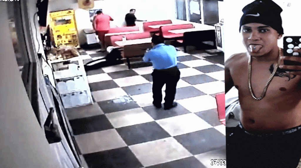  Video: Momento en que polic&iacute;a da muerte a un asaltante que entr&oacute; disparando en panader&iacute;a de Vega Baja 