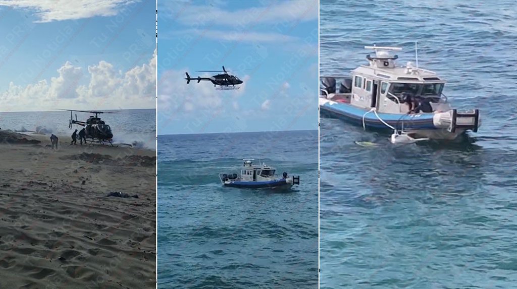  Video del momento en que la polic&iacute;a realiza operativo para &ldquo;Pescar&rdquo; droga que flotaba en aguas de Quebradillas 