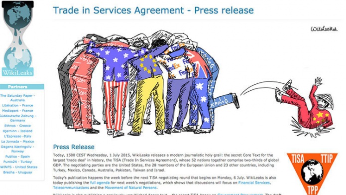 WikiLeaks revela la esencia del TISA: El acuerdo de servicios mÃ¡s grande y secreto de la historia
