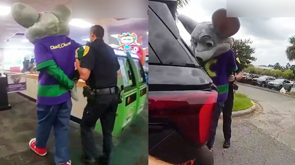  Video: Arrestan “Chuck E. Cheese” frente a decenas de familias y niños 