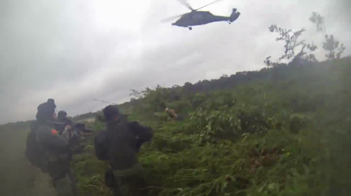 Video:Â¡Operativo de pelÃ­cula! Capturan a un narco en Colombia con helicÃ³pteros y fusiles de asalto 