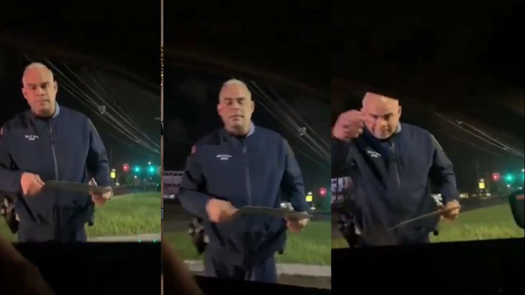  En video discusi&oacute;n entre conductor sin marbete y polic&iacute;a de transito 