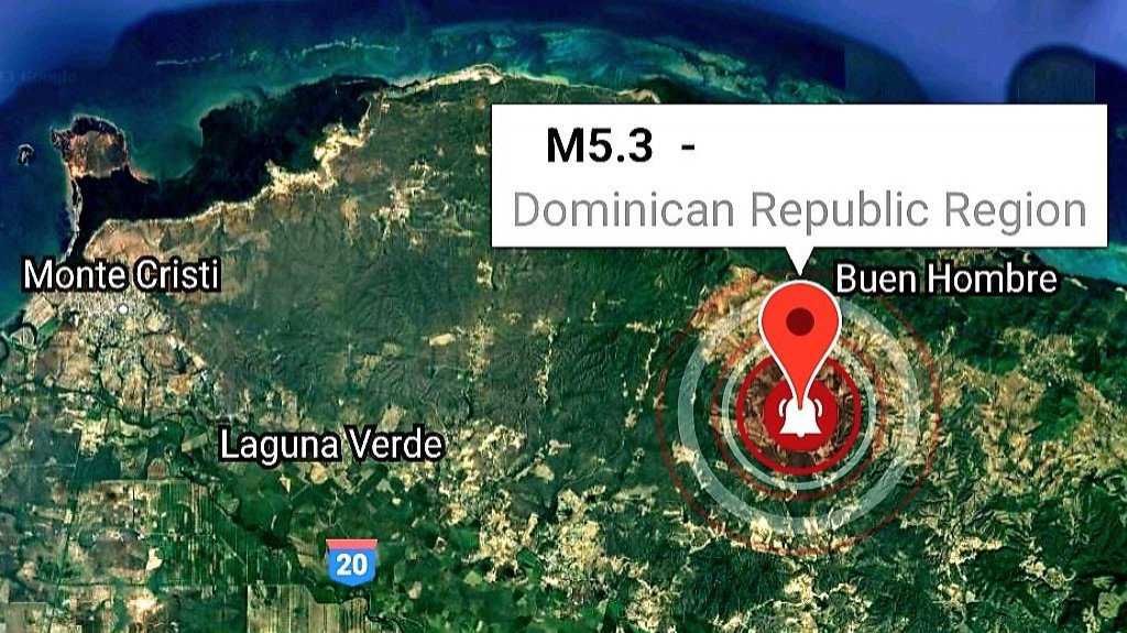  Sismo de magnitud 5.6 sacude el noroeste de República Dominicana 