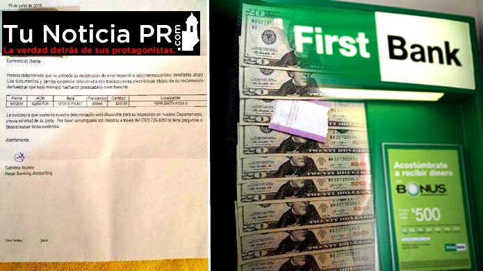 Denuncia ATM de First Bank le dio cinta de papel en vez de dinero 