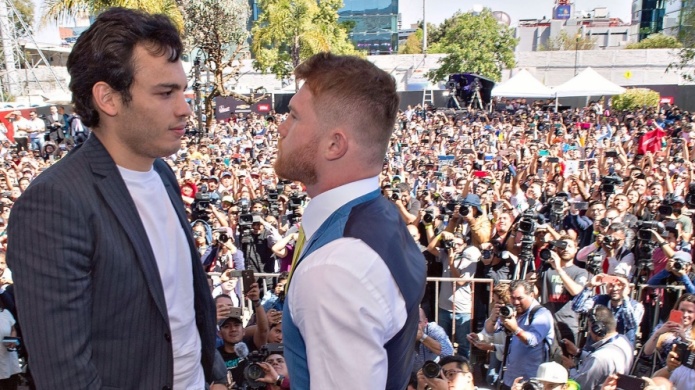 Fotos y Video: "Canelo" Alvarez y Cesar Chavez Jr. Cara Cara como antesala a su esperado combate