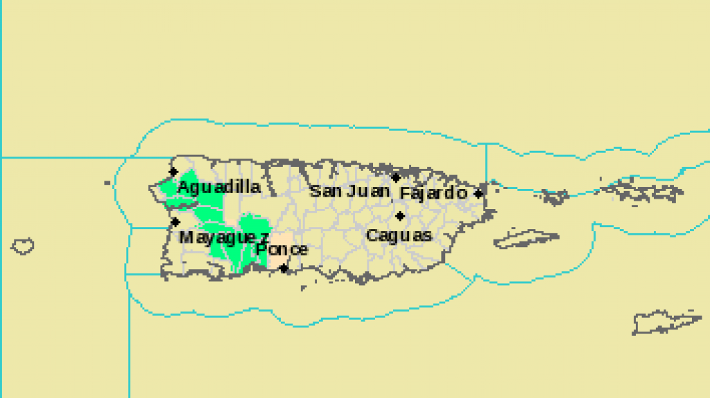  Advertencia de inundaciones para pueblos del sur, centro y oeste de Puerto Rico 