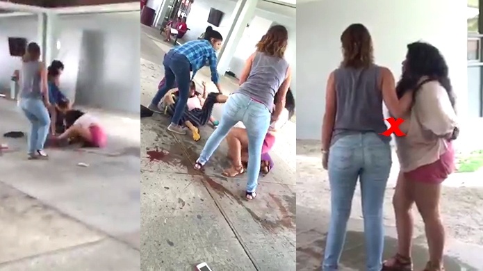 "Atangana" Con Senos al aire  pelea de mujeres en UPR en Humacao