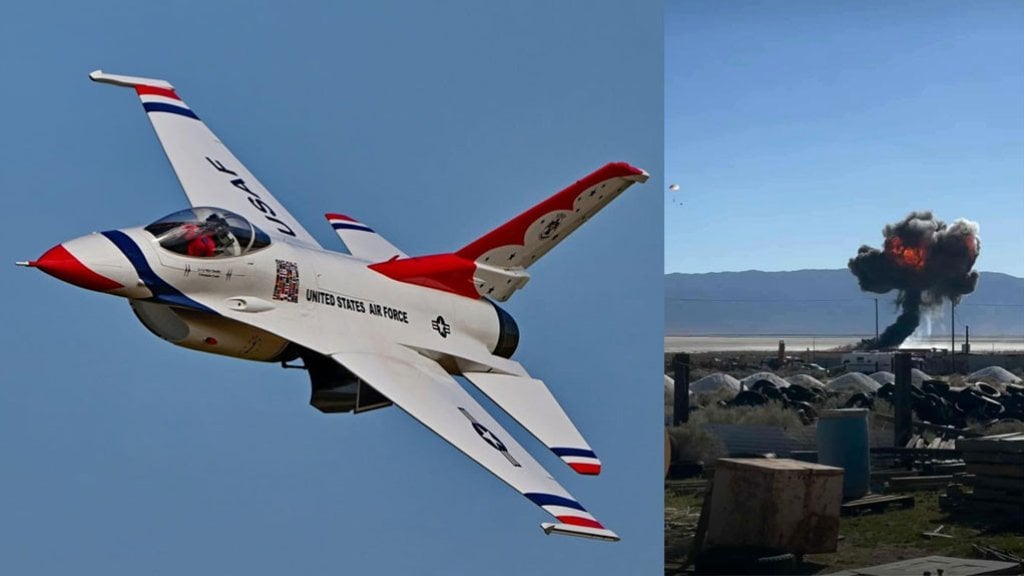  Cae a tierra un F-16 de los Thunderbirds, piloto logra eyectarse a tiempo 