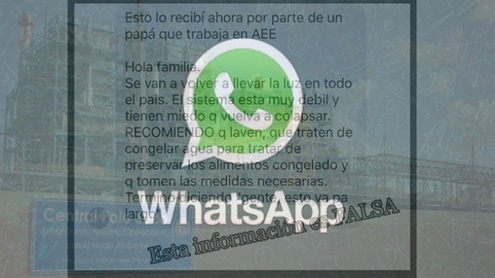 AEE advierte es mentira que se "Va la Luz" de nuevo  