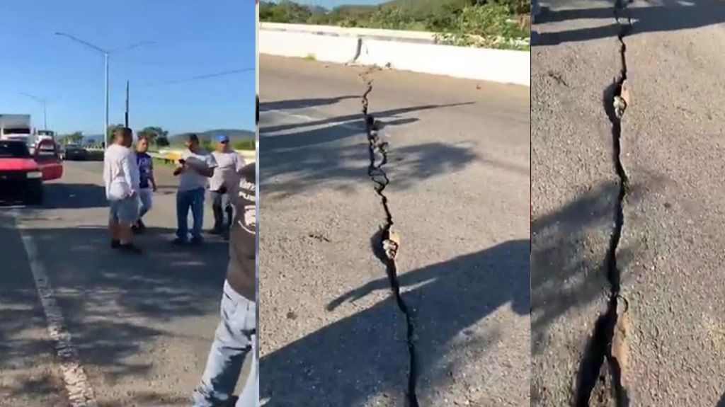  Video: Gobierno asegura que el puente de Gu&aacute;nica es seguro a pesar que se agrieto por el temblor 