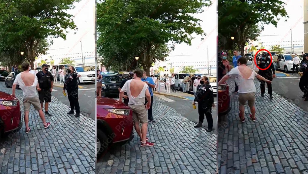  Video: Momento en que un turista en Viejo San Juan prueba el &ldquo;Taser&rdquo; de los municipales 