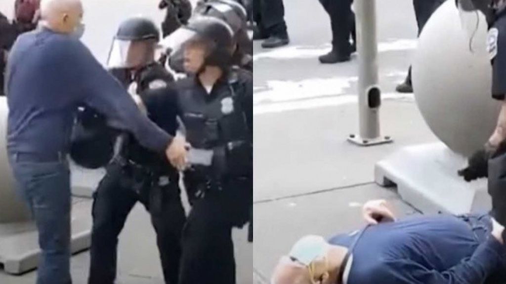  Video: Polic&iacute;as en EE.UU. empujan a abuelito y le provocan lesi&oacute;n grave en la cabeza 