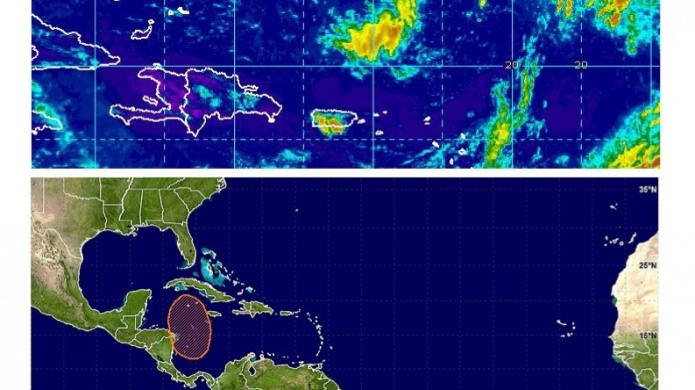 Baja presiÃ³n con potencial ciclÃ³nico hacia el occidente del Caribe, mientras que en la isla se observan aguaceros en el oeste-interior. 