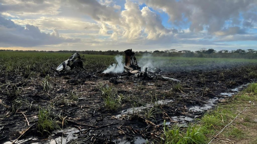  Mueren calcinados dos presuntos narcotraficantes en una avioneta que se incendió al caer sobre un cañaveral 