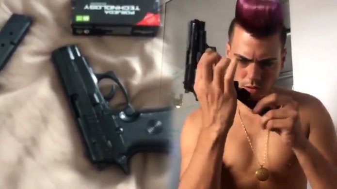 Otro Video de Jovani Vázquez, muestra su obsesión con su pistola de balas blancas  