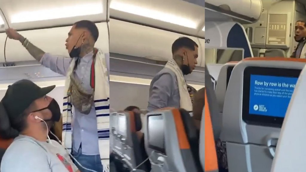  Video: Bajan al reguetonero Almighty de un vuelo de JetBlue por no ponerse la mascarilla 