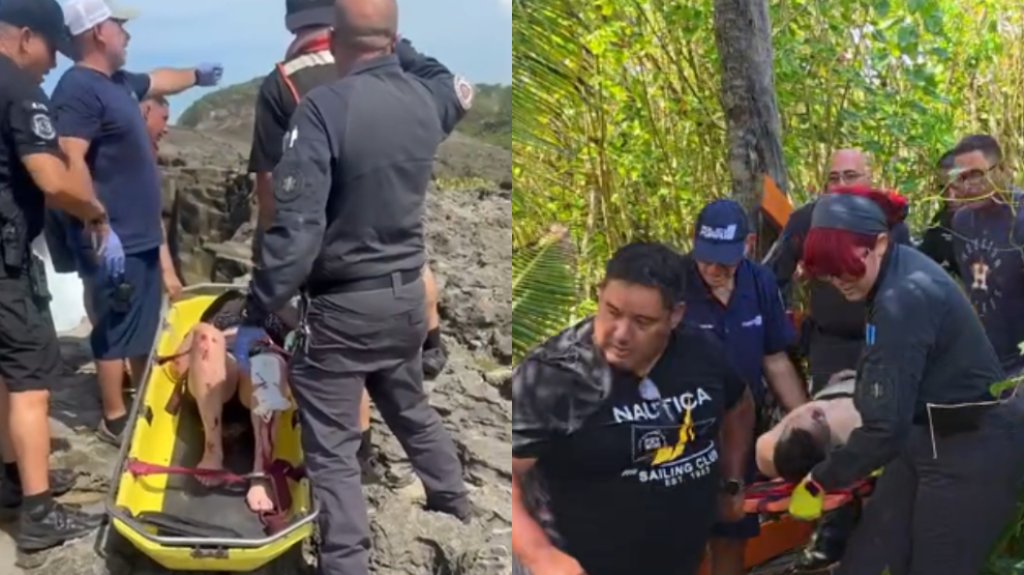  Video: Rescatan a tres personas atrapadas por el fuerte oleaje en la Cueva del Indio en Arecibo 
