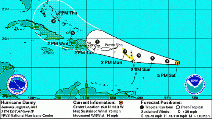 Se debilita Danny; tambiÃ©n cambia su ruta...