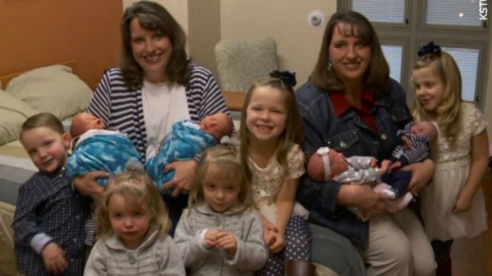 Doble o nada: gemelas con gemelos dan a luz a otros gemelos