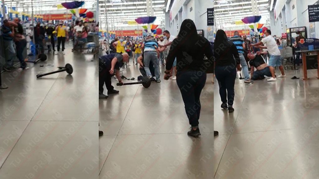  Video: Se &ldquo;empaquetan a los pu&ntilde;os&rdquo; dos clientes en Walmart de Barceloneta 