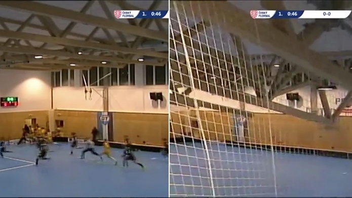 Video: Dos equipos de floorball se salvan de ser aplastados al colapsar el techo de un gimnasio
