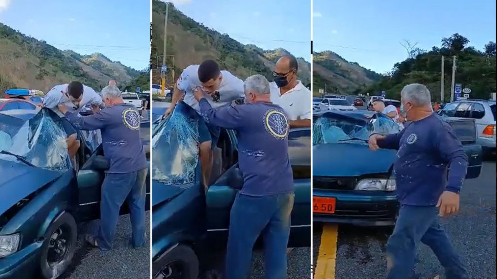  Video: Ciudadanos ayudan a conductor pillado en la PR-10 