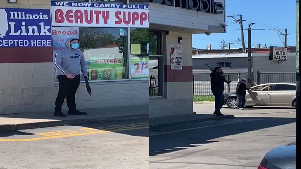 Video: Ciudadanos protegen con armas largas sus negocios de los saqueadores 
