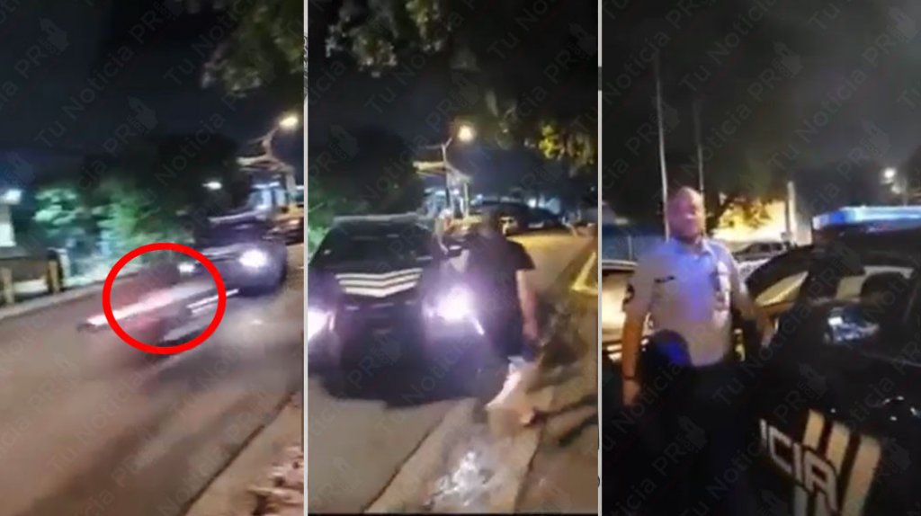  Viral video de un accidente de una patrulla de la polic&iacute;a y una motora 