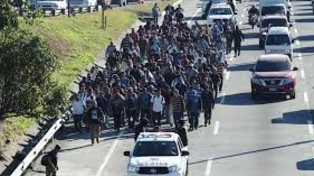  Vea video: Caravana de al menos 100 salvadore&ntilde;os parte hacia EE.UU. 