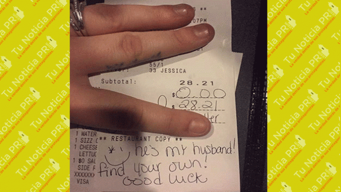 Una mesera escribiÃ³ una carta abierta a una celosa clienta que le dejÃ³ esta ofensiva nota