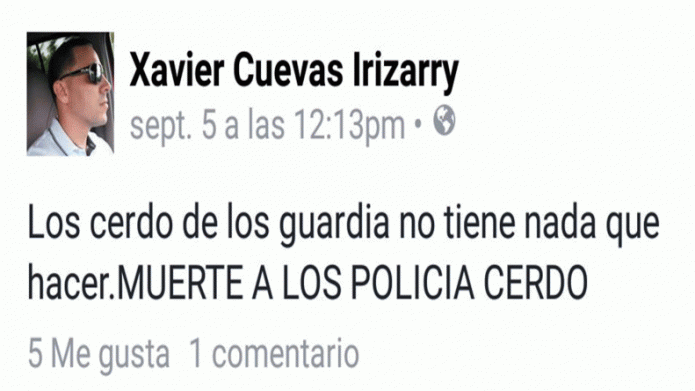 Indignación en la redes, hombre sonríe ante muerte de agente de drogas y pide muerte para policías
