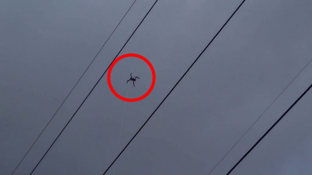  Video: Un Dron que transportaba un paquete sospechoso se enreda en cables de alta tensi&oacute;n 
