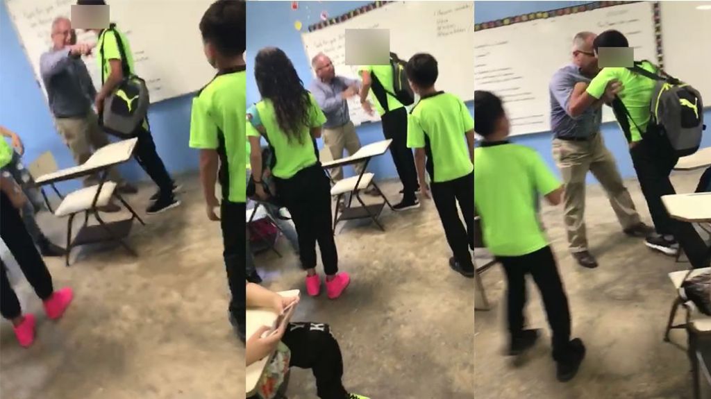  En video, otro maestro que pierde la “chaveta” y agrede a estudiante en escuela de Puerto Nuevo 
