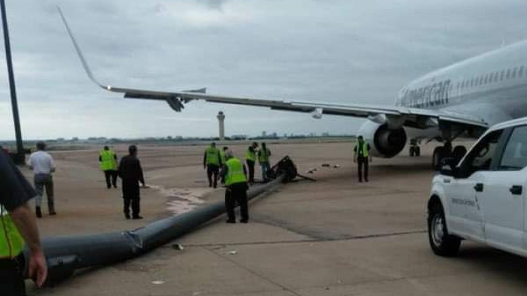 VIDEO: Un avi&oacute;n de pasajeros derriba un poste de luz momentos antes de despegar 
