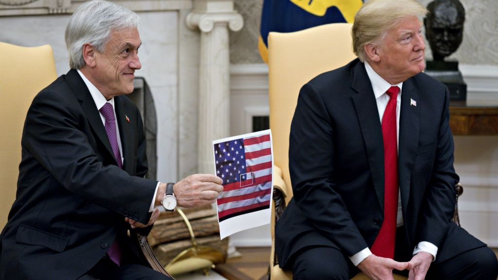  Trump alaba al Gobierno y la costa de Chile al reunirse con Pi&ntilde;era 