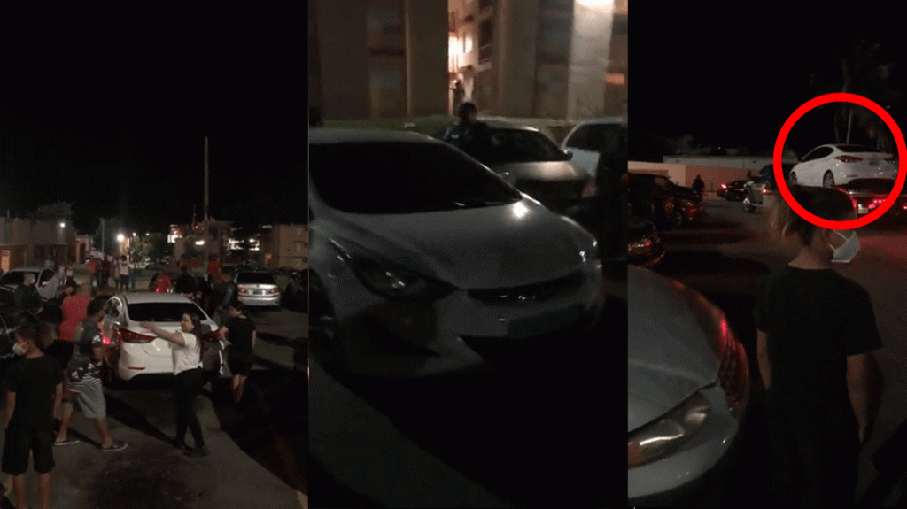  Video: Vecinos de residencial p&uacute;blico enfrentan polic&iacute;as que ocupaban un auto 