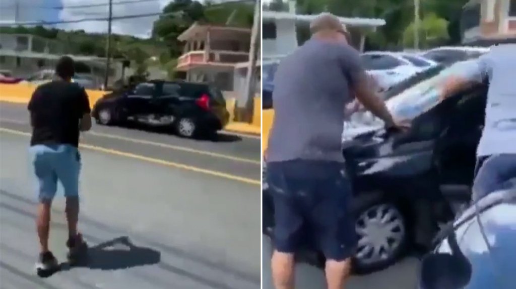  En video momento en que dos mujeres impactan auto en Fajardo y se dan a la huida 