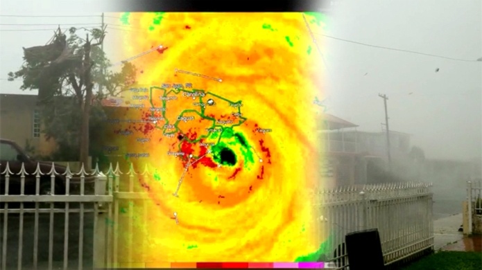 Video: Se sienten los fuertes vientos del HuracÃ¡n MarÃ­a en BayamÃ³n