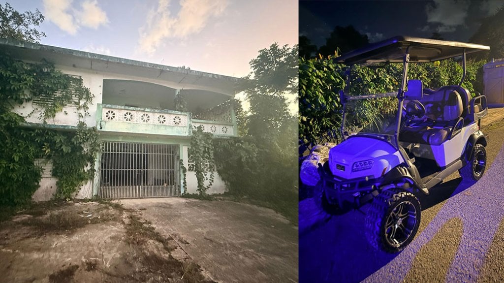  Recuperan carritos de golf hurtados en casa abandonada en Dorado- 