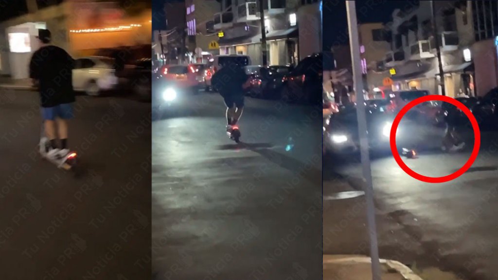  Video: “Payaseaba con una Scooter” por la calle Loíza y terminó metiéndole de frente a un carro 
