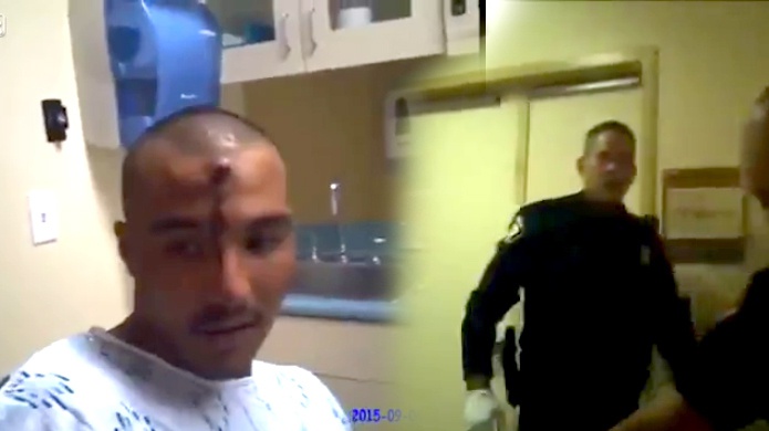 Video: Arrestado trata de quitarle la pistola a policÃ­a en un Hospital de EE.UU.
