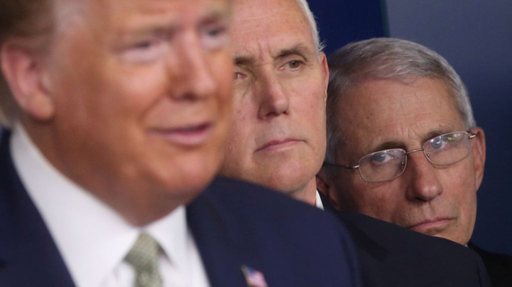  Video: M&eacute;dico de EE.UU. se cubre la cara con una mano en plena crisis del coronavirus tras un comentario de Trump 