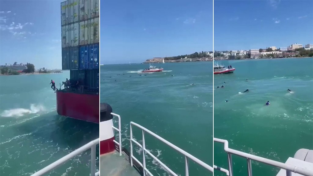  Captan en video momento que inmigrantes llegan en barco carguero a Puerto Rico 