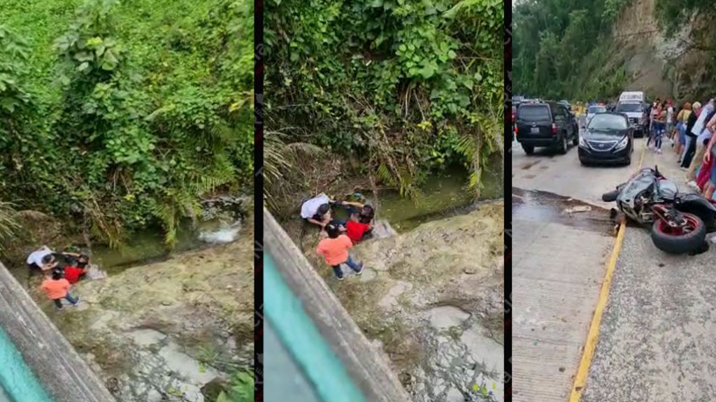  Video: Conductor de motora cae puente abajo en el rio Salto Collazo de San Sebasti&aacute;n 