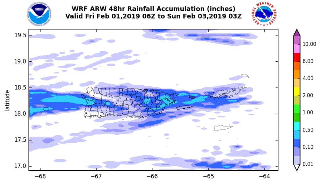  Lluvias pasajeras a través del norte y este de la isla 