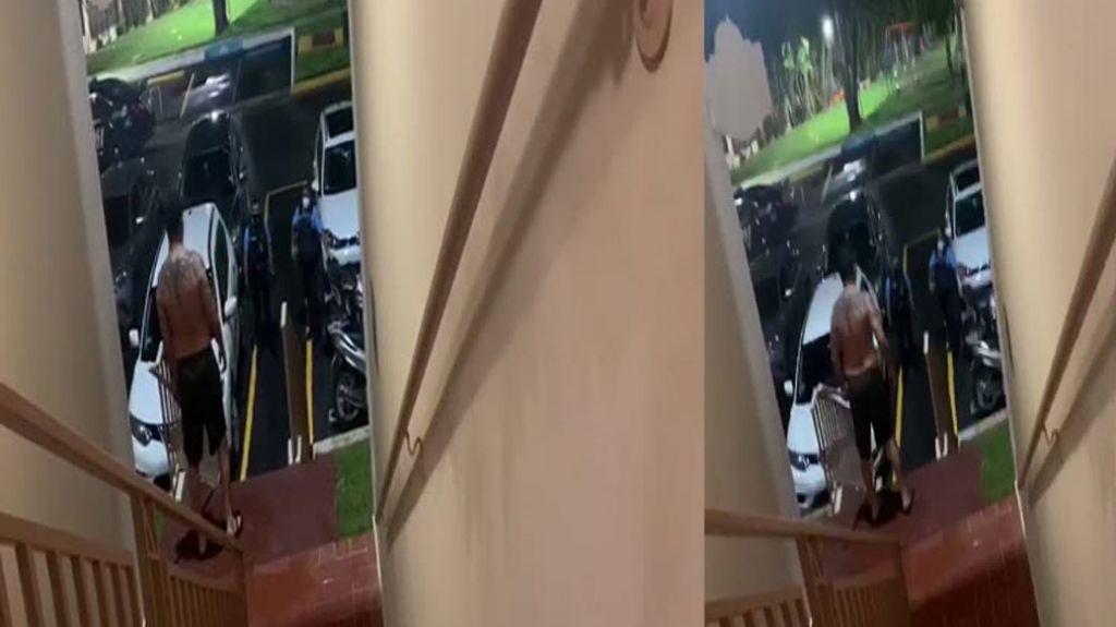  Captan en video a Boxeador Daniel Santos armado de un palo enfrentando polic&iacute;as estatales 